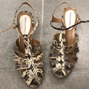 Skin sandal Paoli Iantorno A Strappy Sandal beige and brown all leather